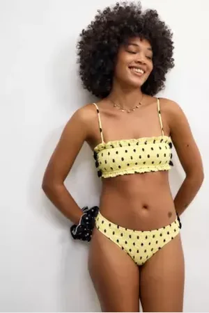 Damson Madder Jezebel Shirred Bow Bikini Top in