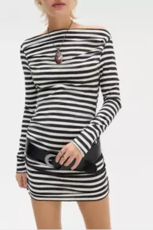 Silence + Noise Lulu Off-Shoulder Mini Dress in