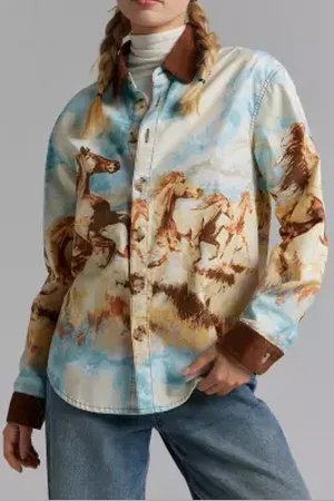 BDG Printed Denim Shirt in