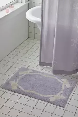 Urban Outfitters Lilac Lacey Bows Bath Mat