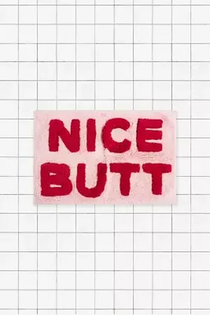 Urban Outfitters Nice Butt Pink & Red Bath Mat di