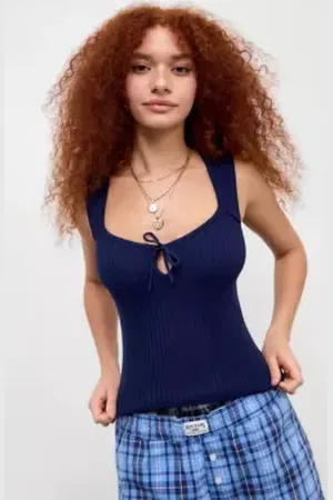 Urban Outfitters UO Sleeveless Rib Top di in