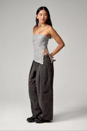 Motel Brilia Sequin Bandeau Top in a Urban Outfitters