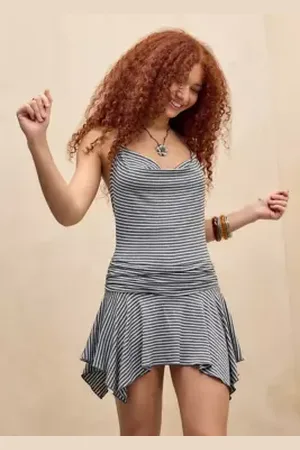 Silence + Noise Arlo Stripe Cowl Mini Dress in a Urban Outfitters