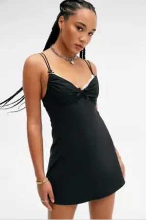 Urban Outfitters UO Balcony Lace Trim Mini Dress di in