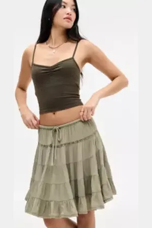 Kimchi Blue Ava Crinkle Midi Skirt in