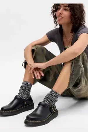 Dr. Martens Zoccoli Platform in Pelle Laketan Nera in