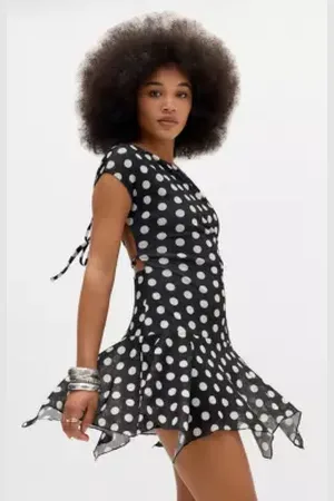 Silence + Noise Alyssa Backless Mesh Mini Dress in a Urban Outfitters