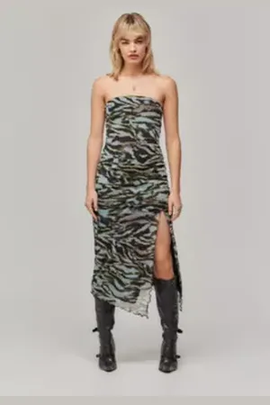 Urban Outfitters UO Samara Mesh Bandeau Midi Dress di in