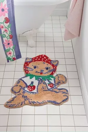 Urban Outfitters Strawberry Cat Bath Mat di in Assortito