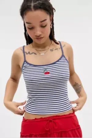 Urban Outfitters UO Stripe Cherry Motif Cami di in