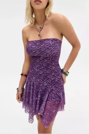 Silence + Noise Edith Bandeau Lace Mini Dress in a Urban Outfitters