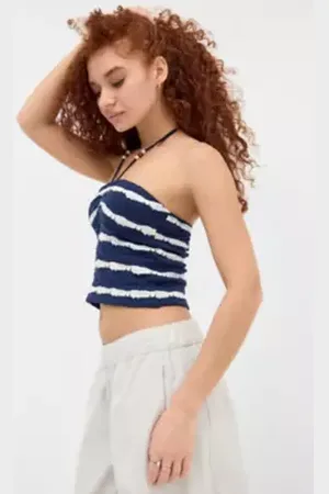 Urban Outfitters UO Ines Textured Beaded Bandeau Top in