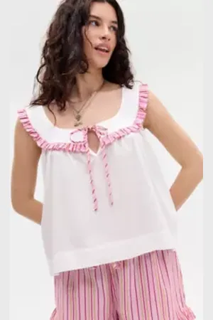 Damson Madder White Arden Shell Top in