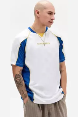 Umbro Brilliant White Panelled T-Shirt in a Urban Outfitters