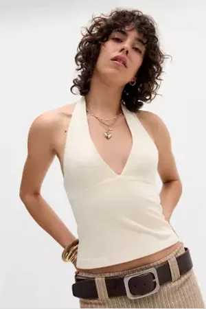 Urban Outfitters UO Hattie Washed Halterneck Top di in