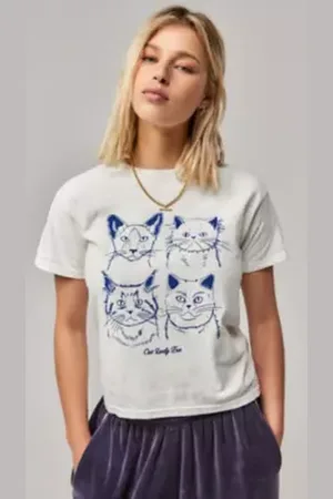 Urban Outfitters UO Cat Lady Era Relaxed T-Shirt di in