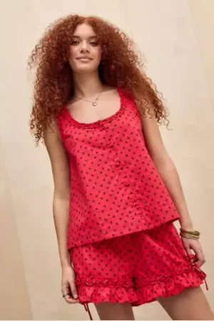 Damson Madder Top Mafalda con Volant al Collo Damson di