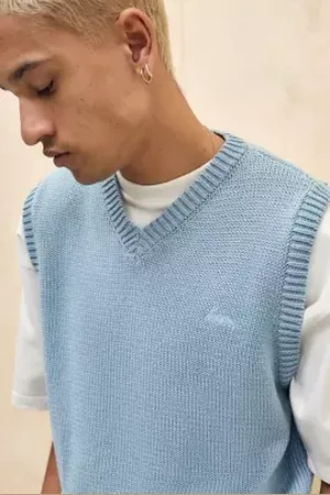Loom Canotta Lavorata a Maglia Blu in