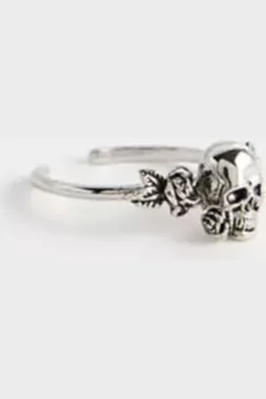 ED HARDY Skull & Rose Adjustable Ring in