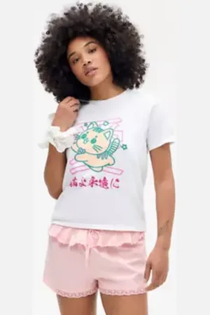 Urban Outfitters T-shirt Rilassata UO Anime Kitten di in