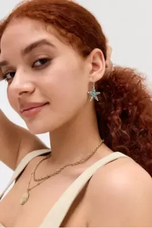 Silence + Noise Etched Star Earrings in