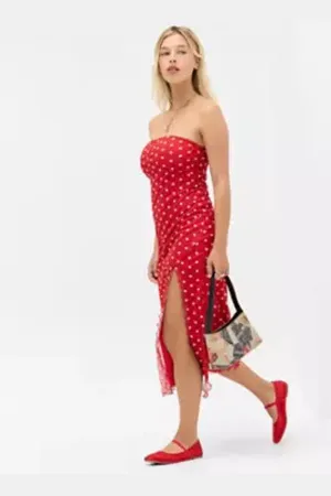 Urban Outfitters UO Samara Mesh Bandeau Midi Dress di in