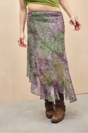 Urban Outfitters Gonna Midi Asimmetrica in Rete UO di in