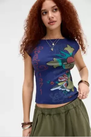 ED HARDY UO Exclusive Cross Slash Neck T-Shirt in a Urban Outfitters