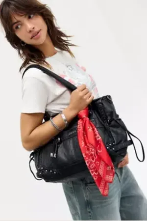 BDG Borsa Cindy in Pelle Sintetica Lavata con Dettaglio Sciarpa in