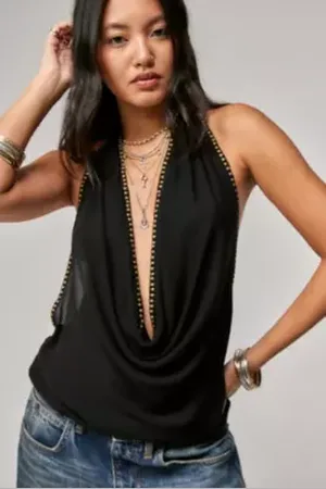 Jaded London Top Cowl con Borchie in