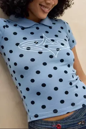 Basic Pleasure Mode Top Polo a Pois Penelope in a Urban Outfitters