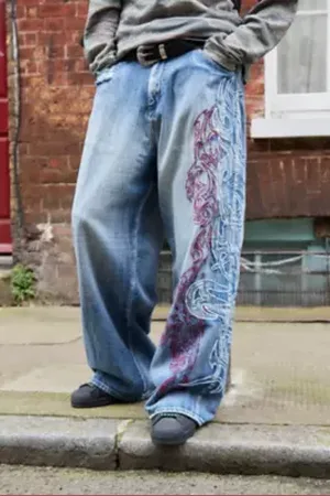 Jaded London Layered Tribal XL Colossus Jeans in