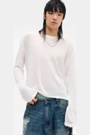 Jaded London White Mist Long Sleeve T-Shirt in a Urban Outfitters
