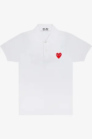 Comme des Garçons Polo CDG Red Play bianca