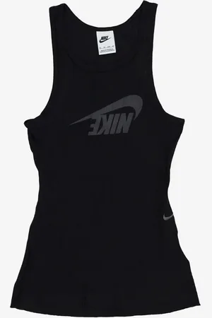 Nike W Canottiera a costine nera Sportswear