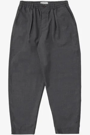 Universal Works Pantaloni track grigi con plissettatura
