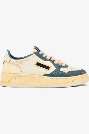 Autry M Super Vintage Low in pelle bianca e bluette