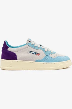 Autry M Medalist Low in suede viola e celeste