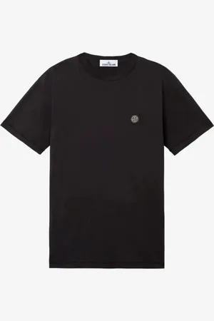 Stone Island T-shirt nera in cotone slim fit