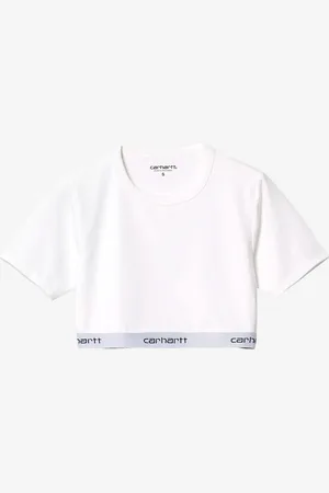 Carhartt W T-shirt bianca crop top