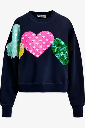 Essentiel Antwerp Felpa con ricami e pailettes a cuore