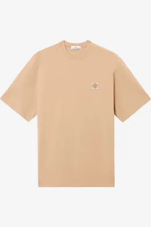 Stone Island T-shirt beige in jersey di cotone