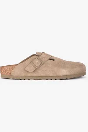 Birkenstock Boston in suede faded khaki
