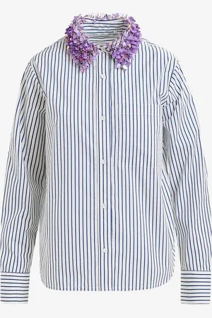 Essentiel Antwerp Camicia a righe con colletto decorato con paillettes e perline