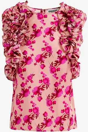 Essentiel Antwerp Top in seta con volant