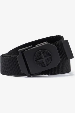 Stone Island Cintura nera con fibbia quadrata