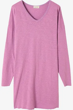American Vintage Abito maniche lunghe lilla con scollo a V