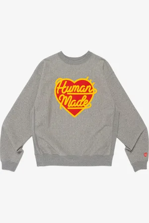HUMAN MADE Felpa girocollo grigia con logo