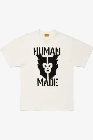 HUMAN MADE T-shirt bianca con grafica militare